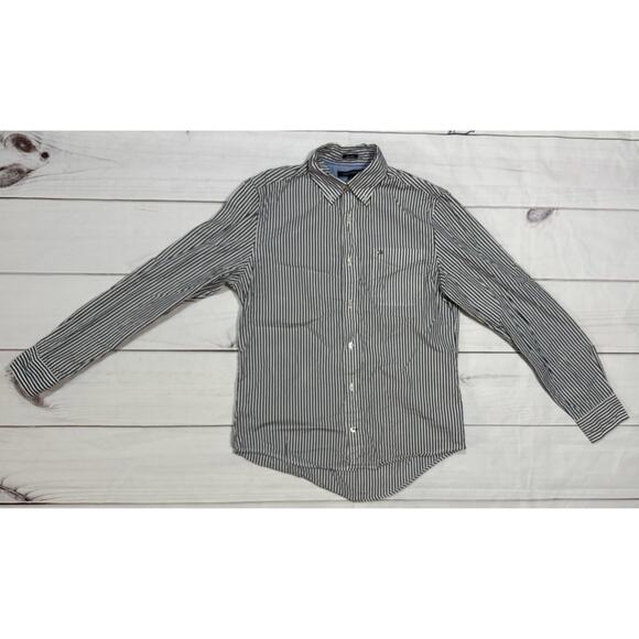 Tommy Hilfiger Other - Tommy Hilfiger Button Down Mens Small White/Blue Stripe 100’s 2PLY Double Retros